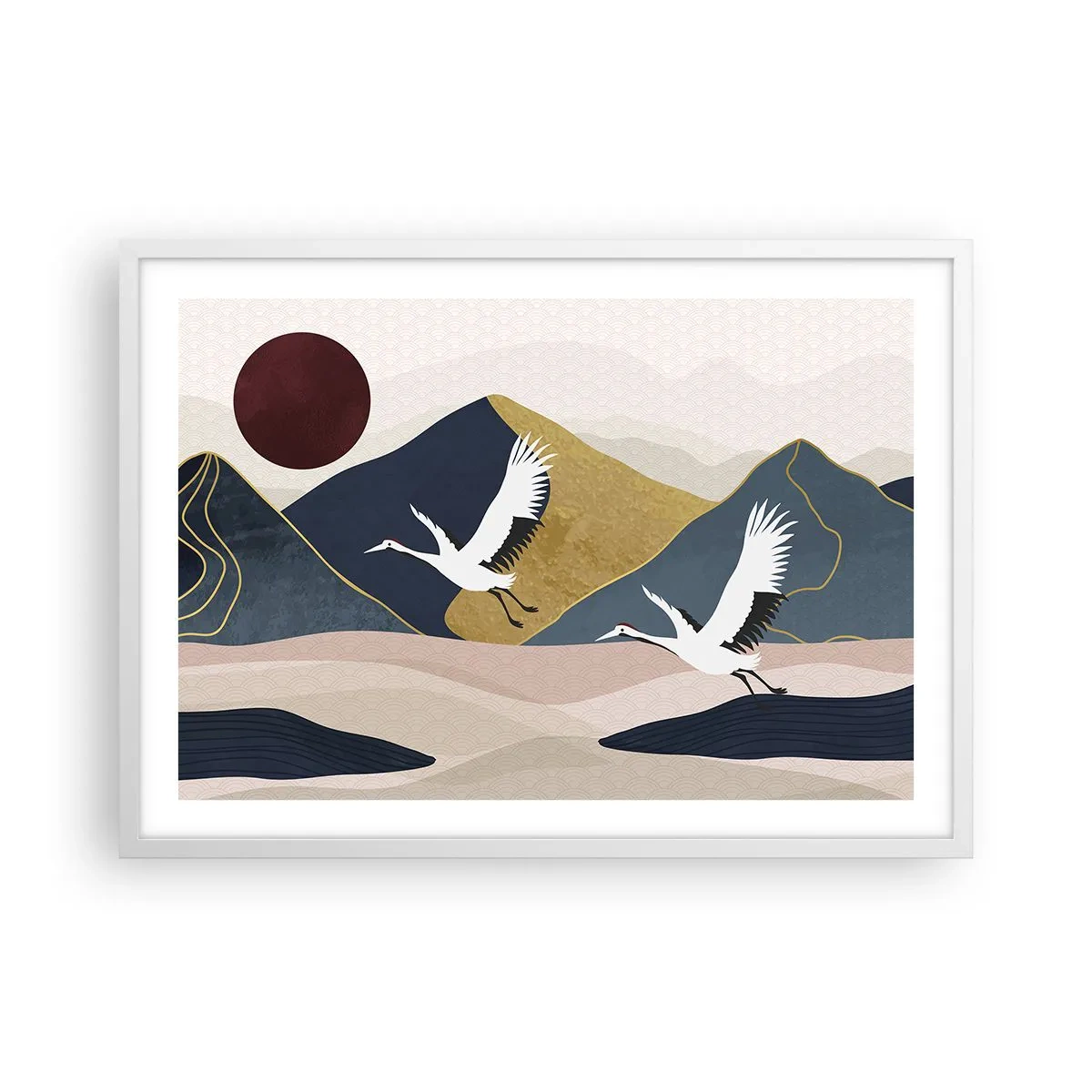 Pôster em moldura branca - E o dia acaba novamente - 70x50 cm