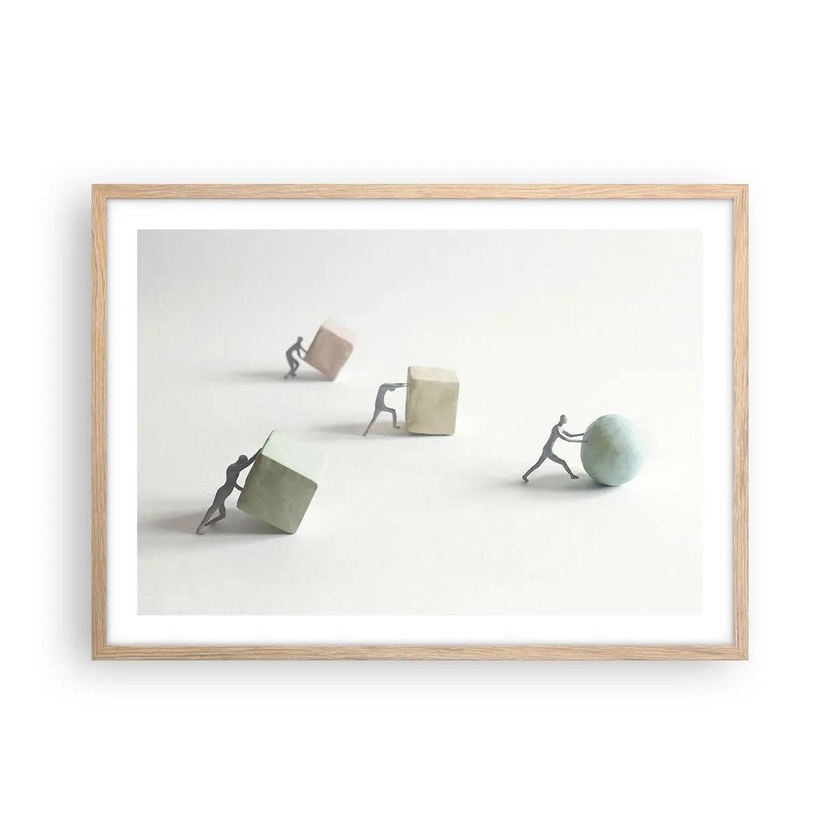 Pôster com moldura de carvalho claro - É a vida - 70x50 cm