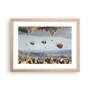 Pôster com moldura de carvalho claro - Tudo é possível aqui - 40x30 cm