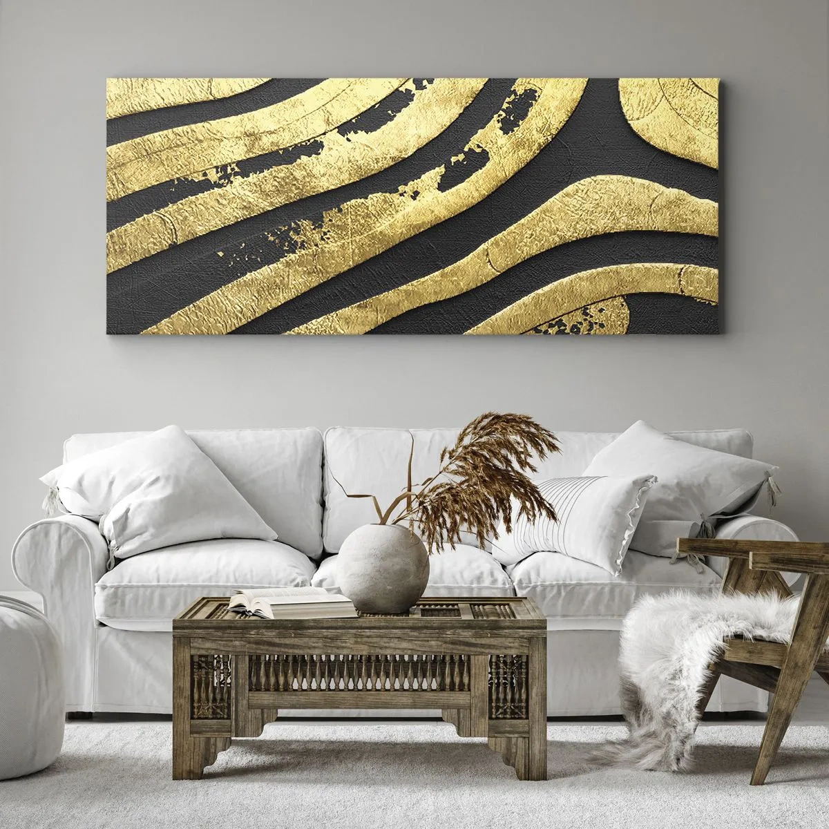 Quadro em tela - Tudo flui - 160x50 cm