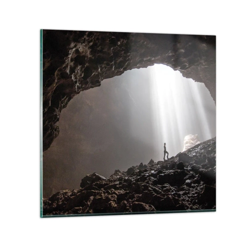 Quadro em vidro - Gruta luminosa - 50x50 cm