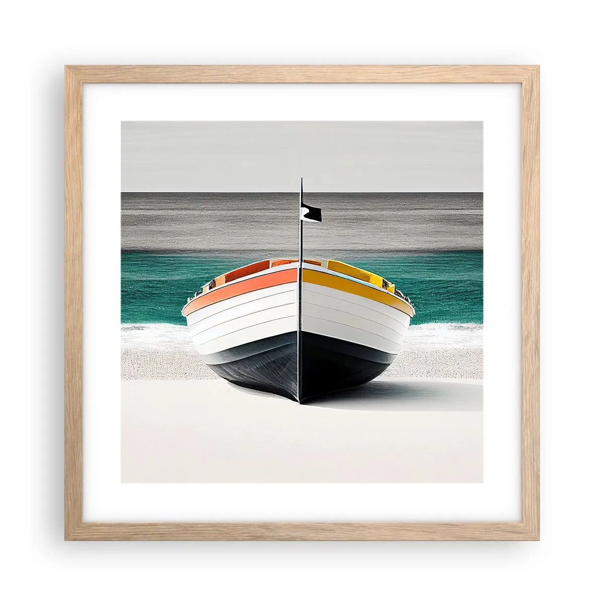 Pôster com moldura de carvalho claro - No seu lugar - 40x40 cm