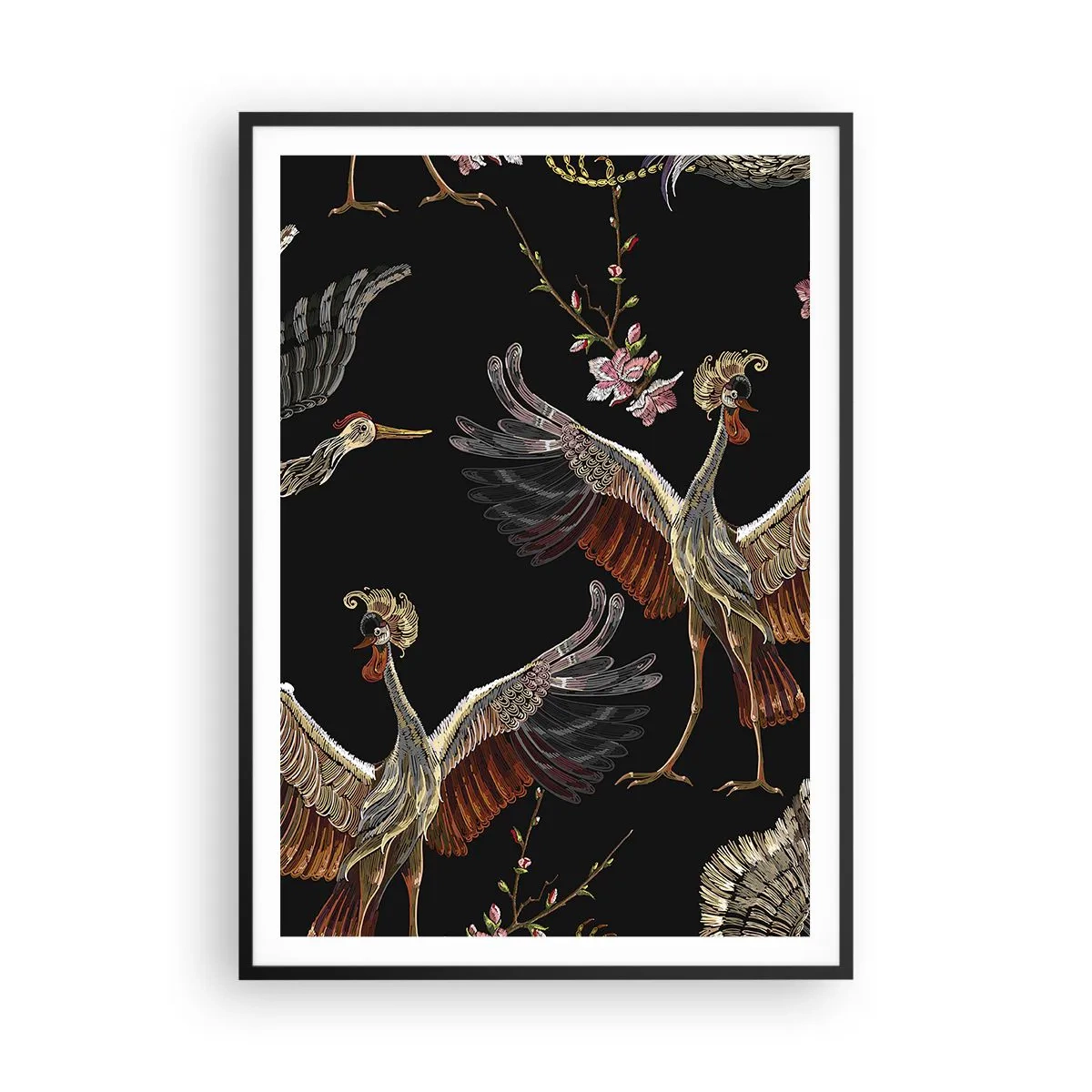 Pôster com moldura preta - O pássaro de conto de fadas - 70x100 cm