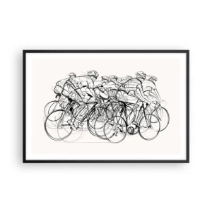 Pôster com moldura preta - Juntos como uma equipa - 91x61 cm