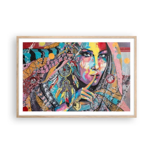 Pôster com moldura de carvalho claro - Fique em silêncio até compreender - 91x61 cm