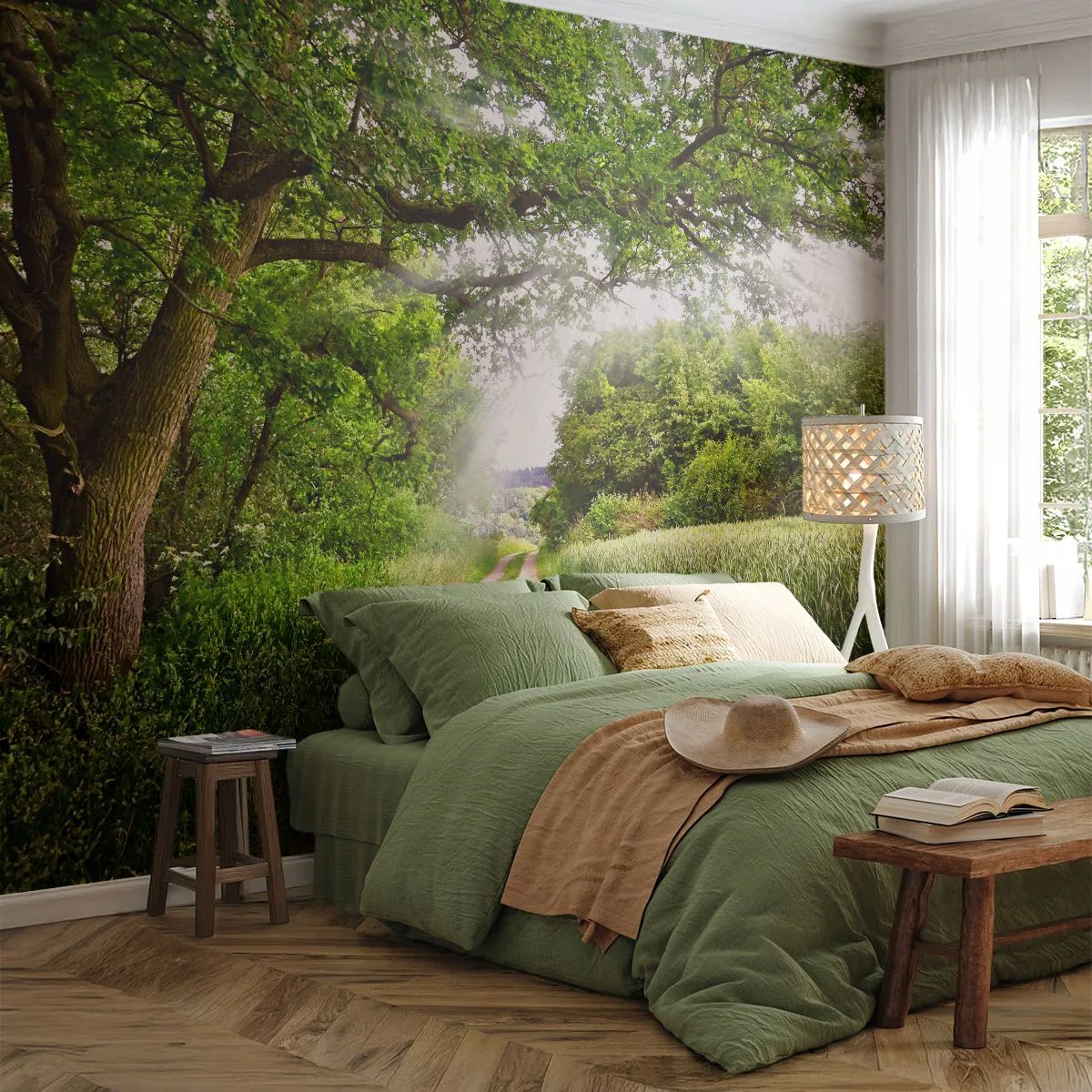 Papel de Parede Autocolante Deluxe Sticker - Os pastores de Arcadia - Paisagem, Estrada de terra, Natureza - 250x175 cm