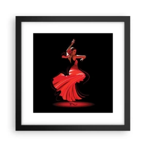 Pôster com moldura preta - O espírito ardente do flamenco - 30x30 cm