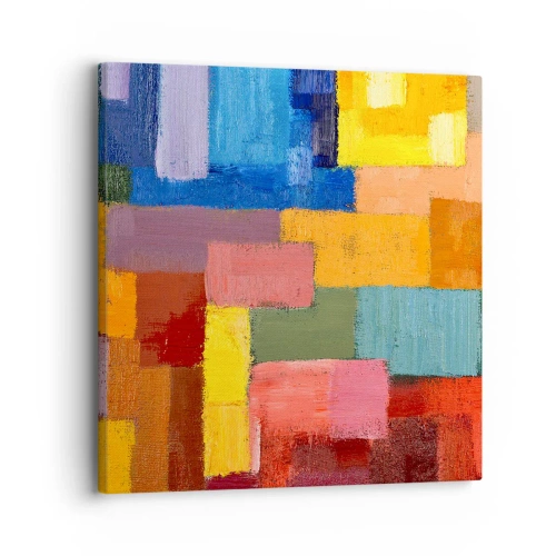 Quadro em tela - Cada um diferente, todos coloridos - 30x30 cm