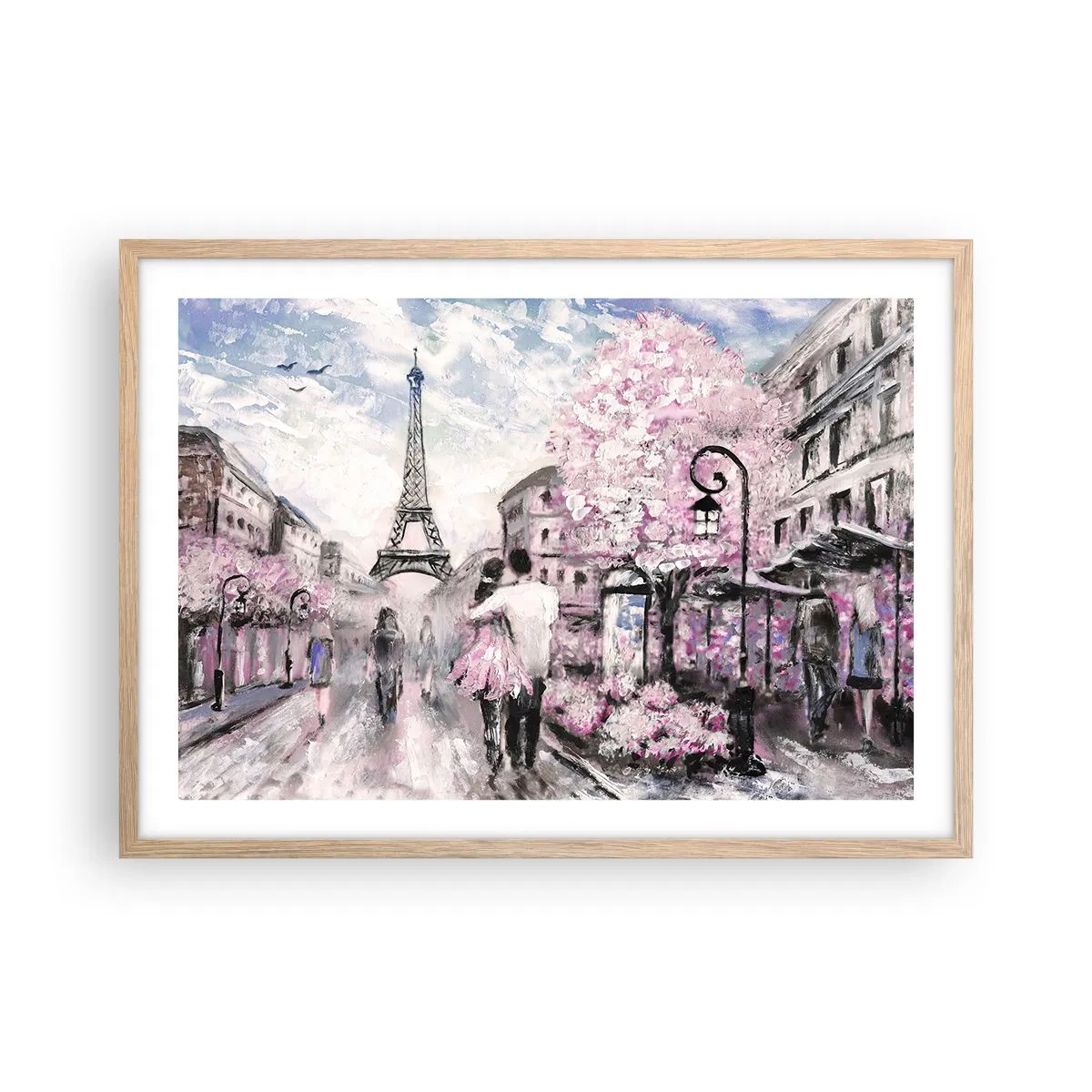 Pôster com moldura de carvalho claro - Como for se apaixonar, somente em... - 70x50 cm