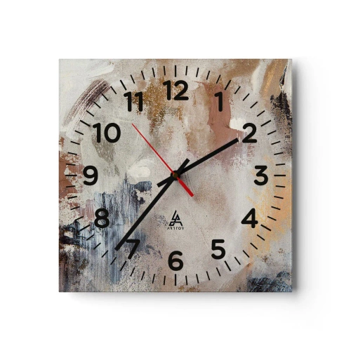 Relógio de parede - Relógio em vidro - Abstração enevoada - 40x40 cm