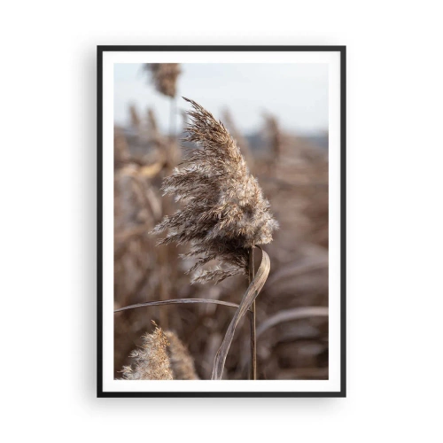 Pôster com moldura preta - É hora de voar com o vento - 70x100 cm