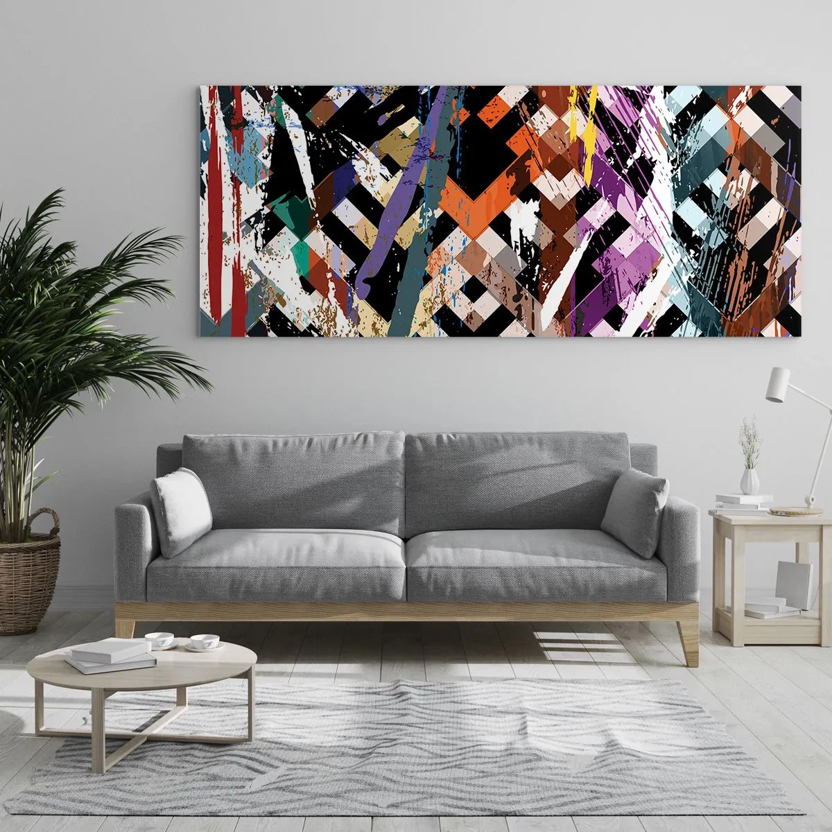 Quadro em vidro - Ao quadrado - 100x40 cm