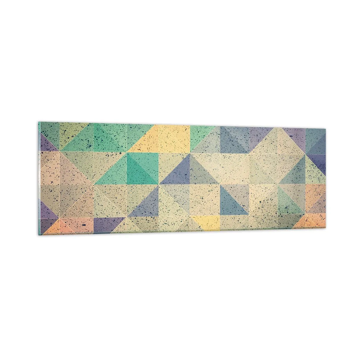 Quadro em vidro - República dos triângulos - 90x30 cm