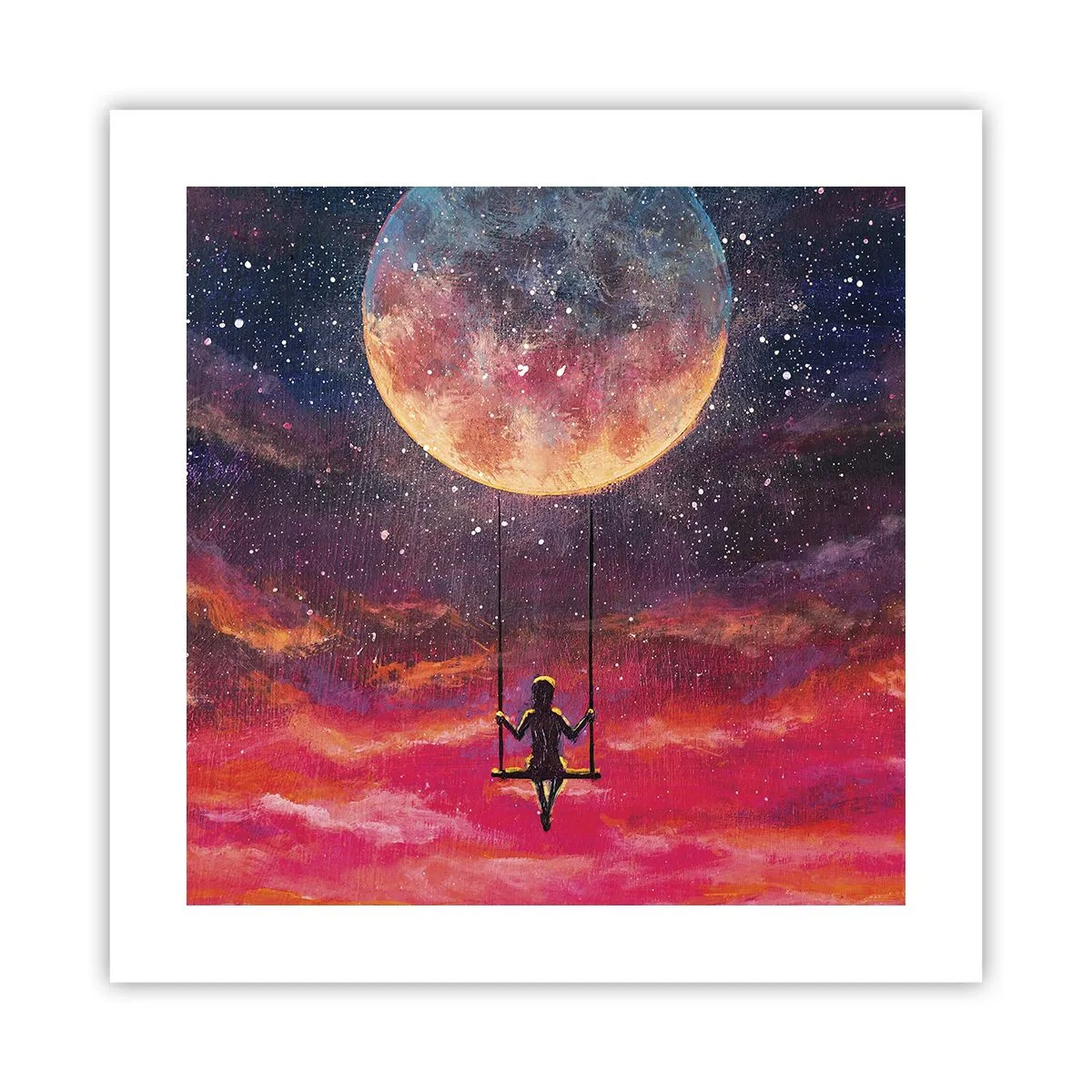 Pôster - Balanço nas nuvens - 40x40 cm