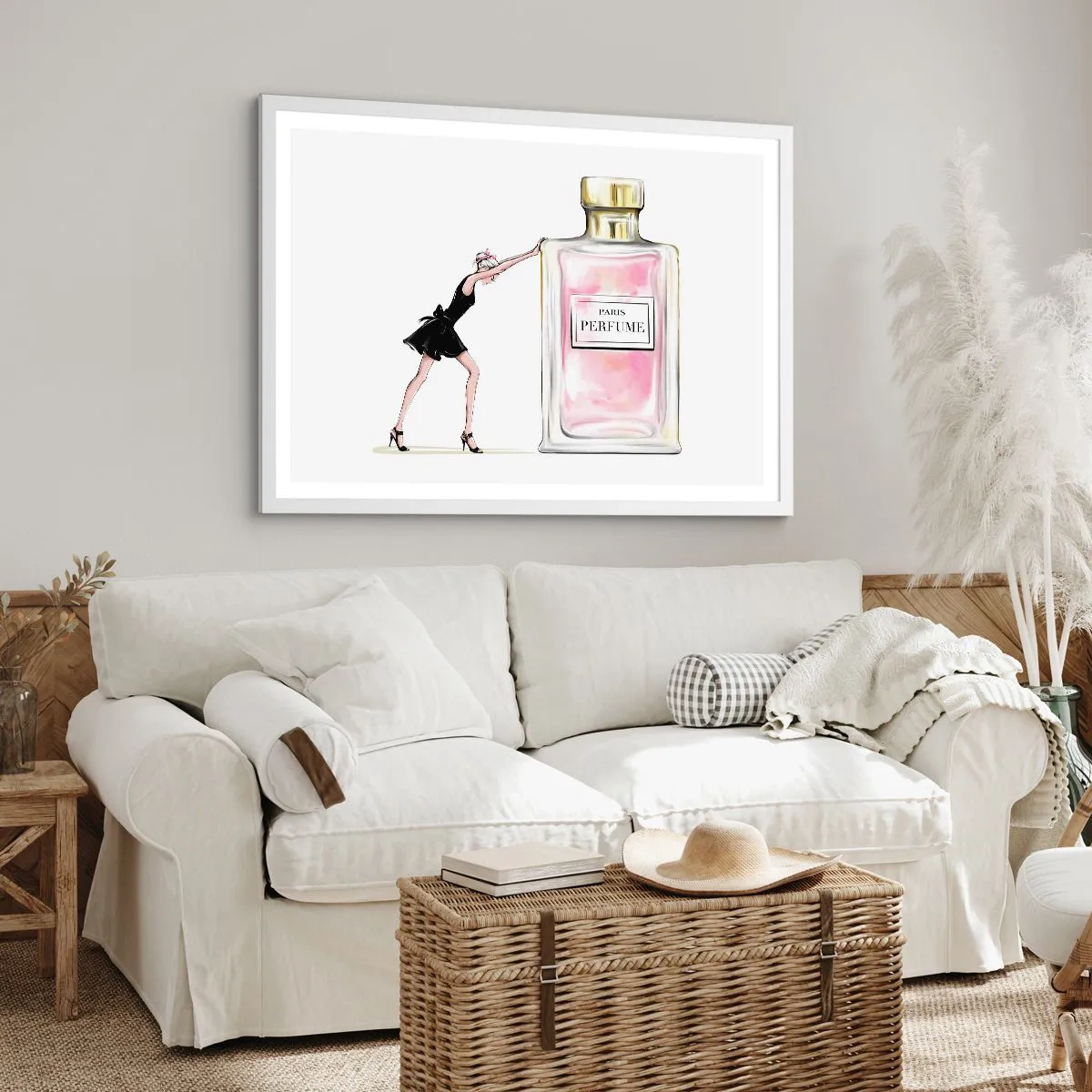 Pôster em moldura branca - A essência da feminilidade - 100x70 cm