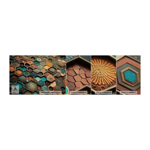 Amostra de papel de parede Premium Canvas - Ornamentos árabes – variação - Cubo, Mosaico, Padrão - 100x30 cm