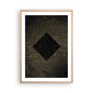 Pôster com moldura de carvalho claro - Geometria em estilo glamoroso - 50x70 cm