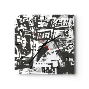 Relógio de parede - Relógio em vidro - Ordem ou caos? - 40x40 cm