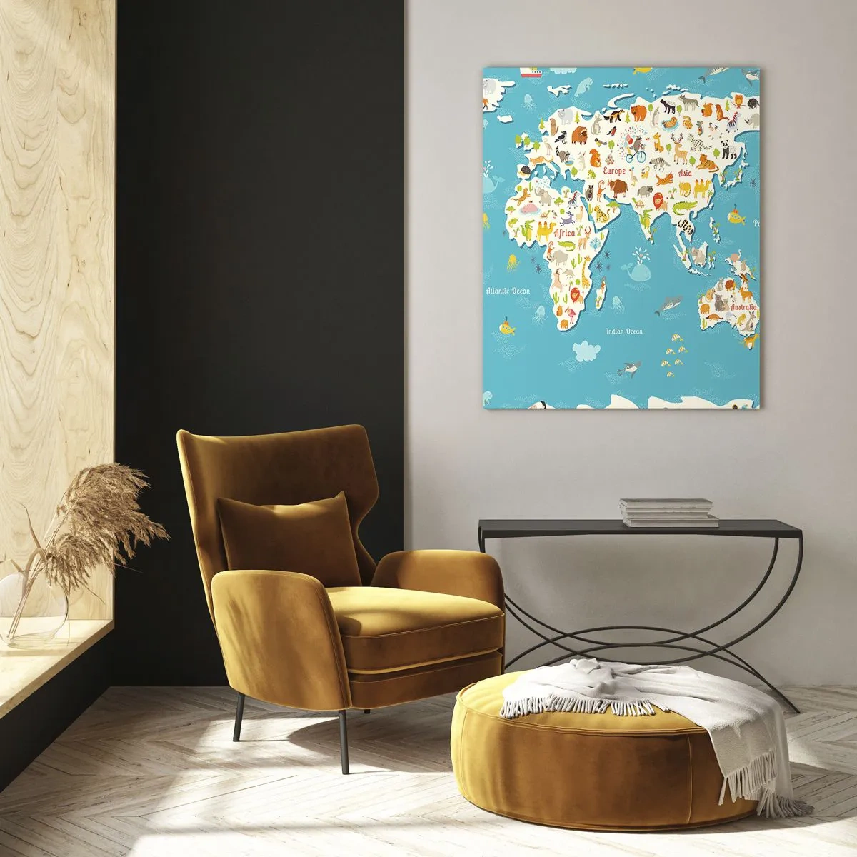 Quadro em vidro - Nós amamos o mundo inteiro - 50x70 cm