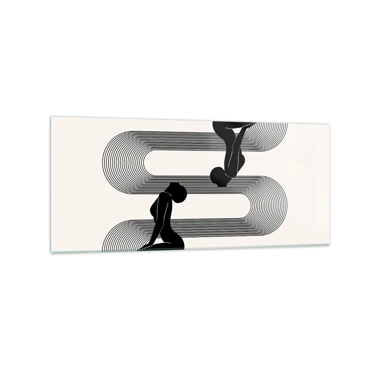 Quadro em vidro - Simetria sensual - 120x50 cm