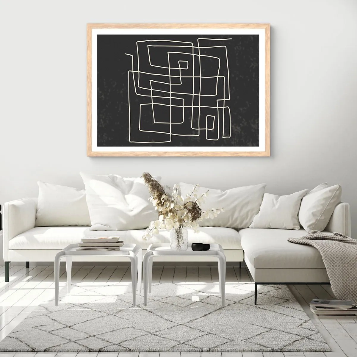 Pôster com moldura de carvalho claro - Não é tão simples - 100x70 cm