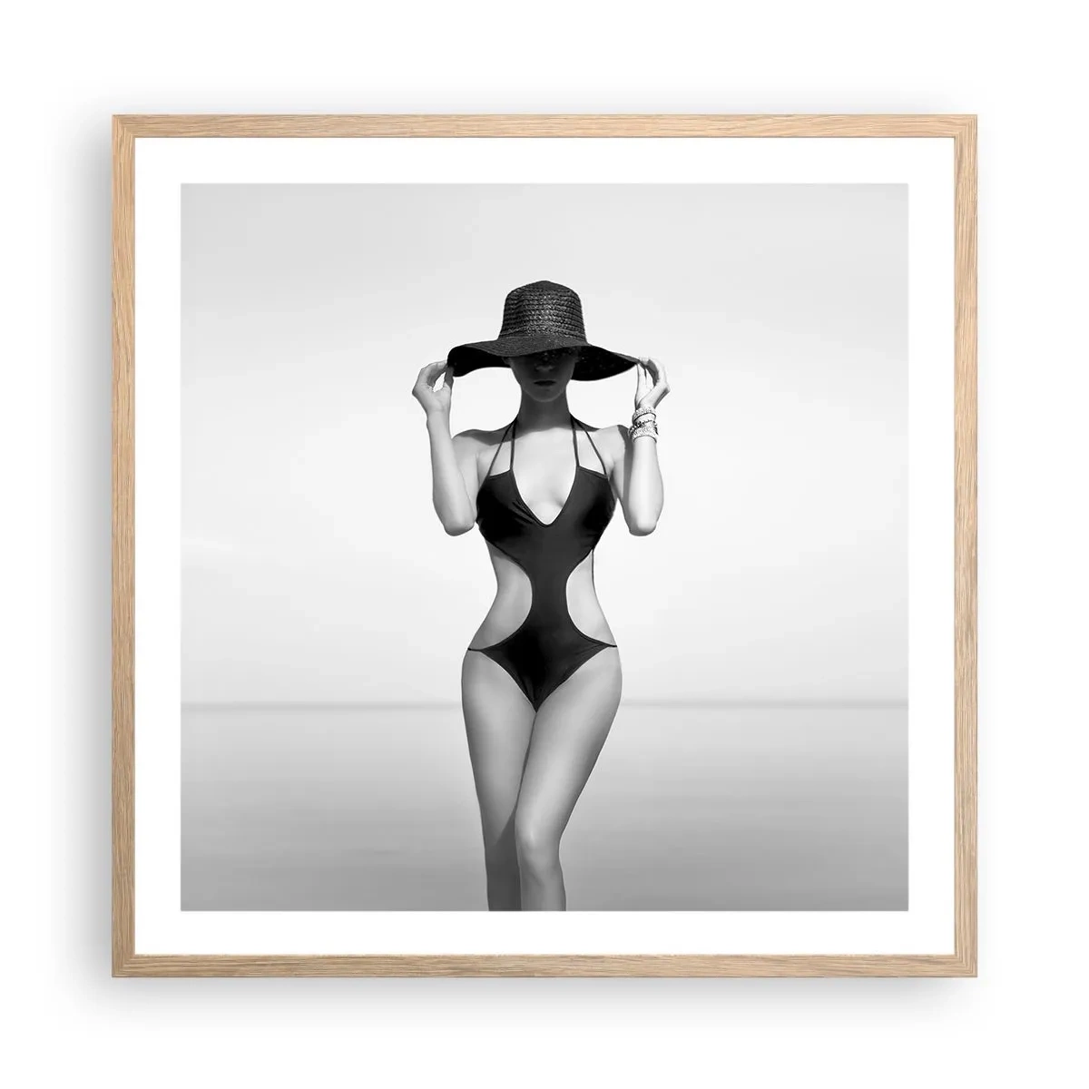 Pôster com moldura de carvalho claro - Meu nome é: Elegância - 60x60 cm