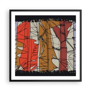 Pôster com moldura preta - Composição espontânea - 60x60 cm