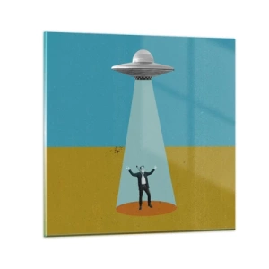 Quadro em vidro - Encontro próximo - 60x60 cm