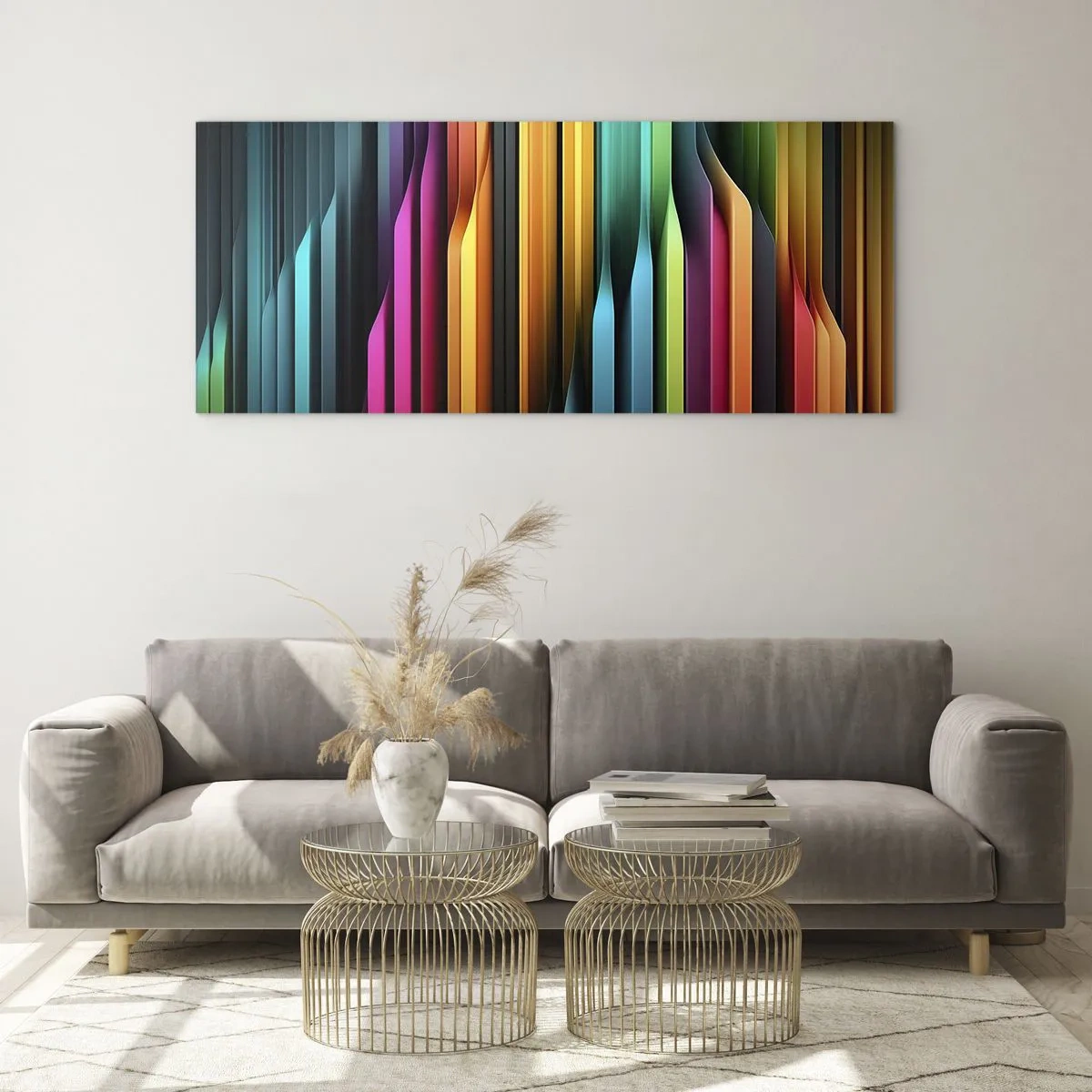 Quadro em vidro - Um órgão de luz - 160x50 cm