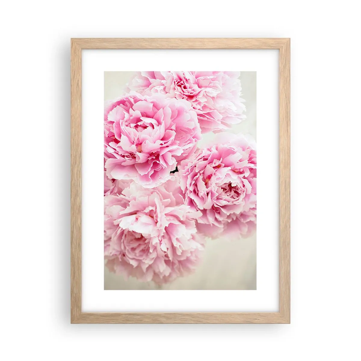 Pôster com moldura de carvalho claro - Em esplendor rosa - 30x40 cm