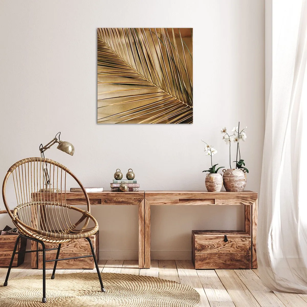Quadro em tela - Colunata natural - 70x70 cm