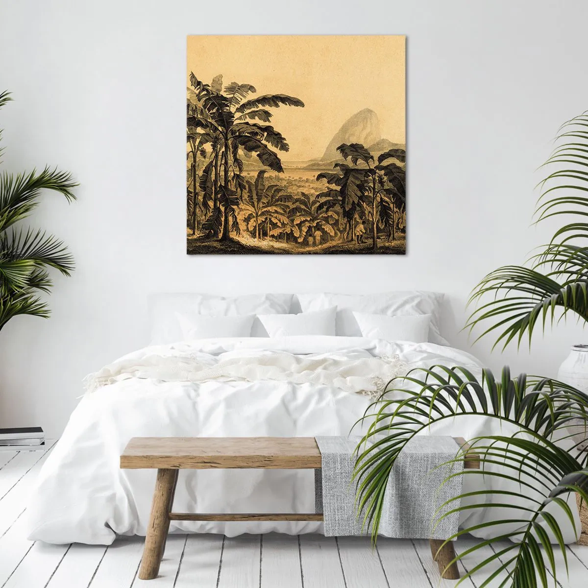 Quadro em tela - num clima colonial - 30x30 cm