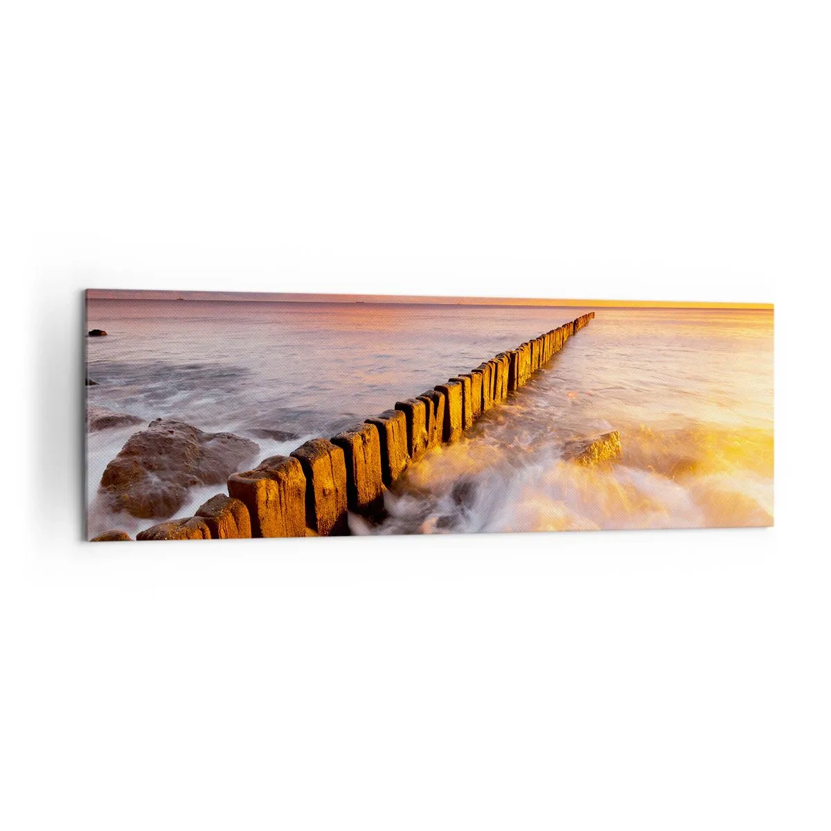 Quadro em tela - A suavidade das ondas - 160x50 cm