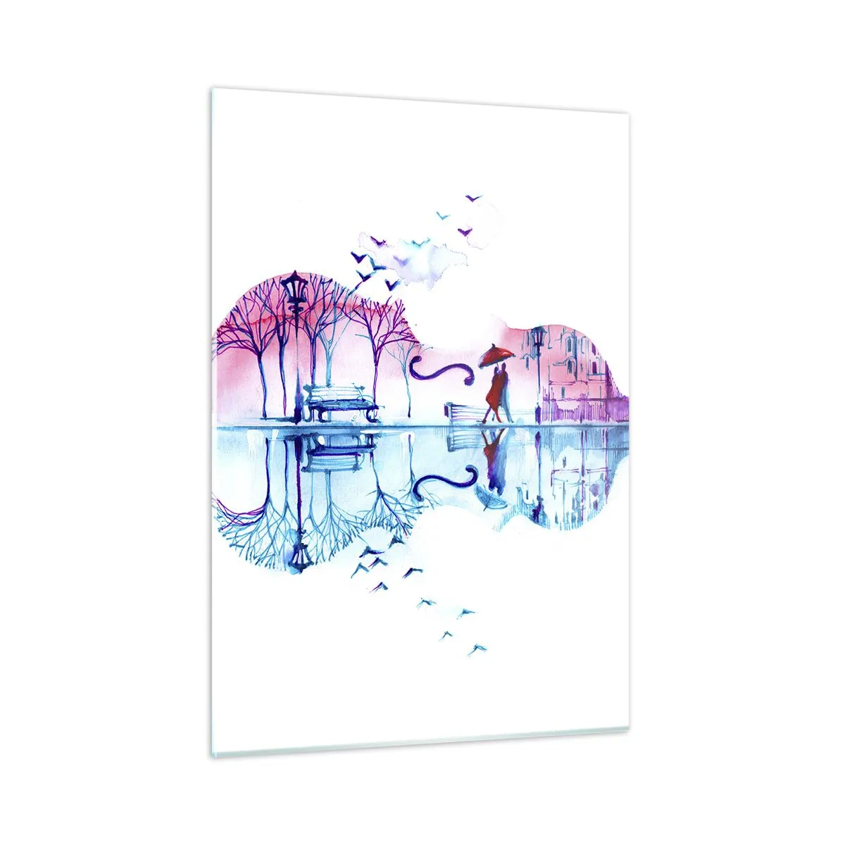Quadro em vidro - Trago-vos cânticos de chuva - 50x70 cm