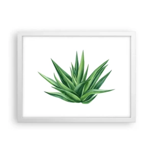 Pôster em moldura branca - Verde – força – vida - 40x30 cm