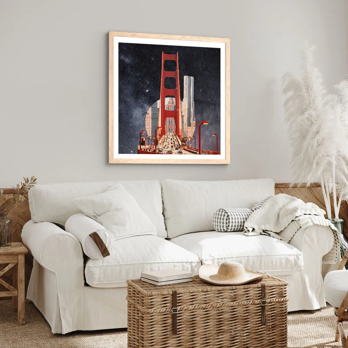 Pôster com moldura de carvalho claro - Sempre no centro - 60x60 cm