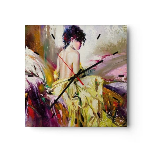 Relógio de parede - Relógio em vidro - Entre a boca e a borda do copo - 30x30 cm