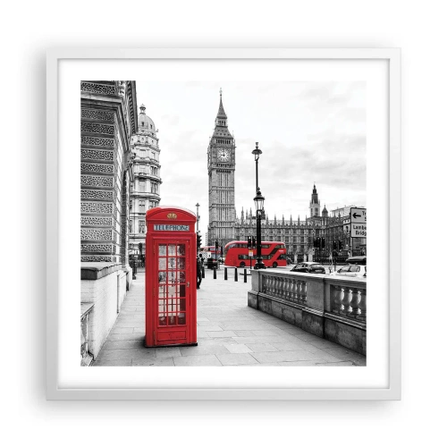 Pôster em moldura branca - Sem dúvida, Londres - 50x50 cm