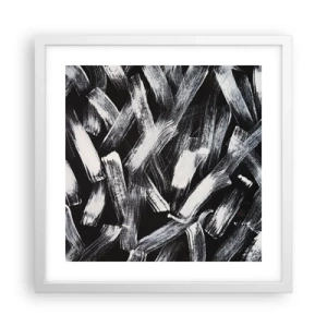 Pôster em moldura branca - Abstração no espírito industrial - 40x40 cm