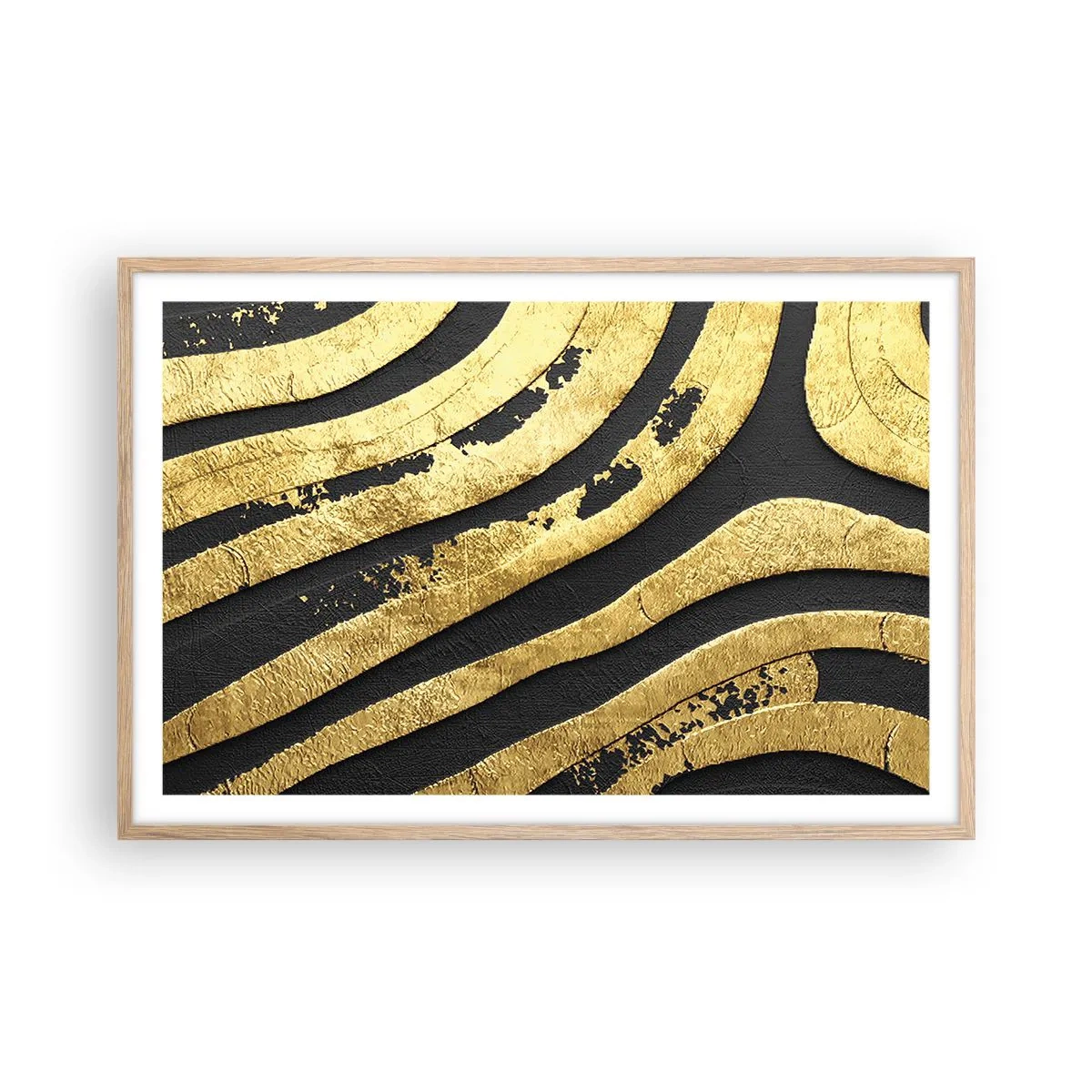 Pôster com moldura de carvalho claro - Tudo flui - 91x61 cm