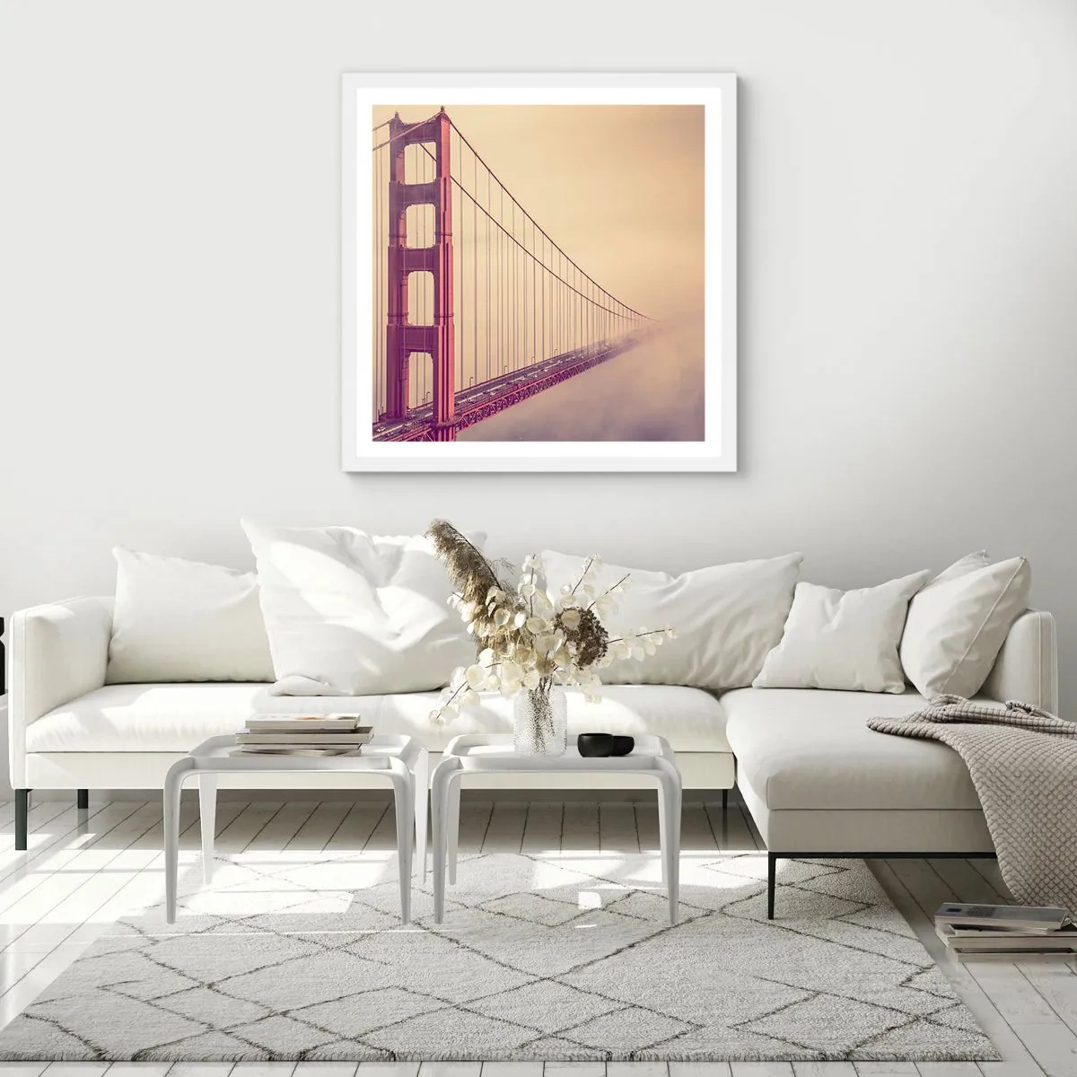 Pôster em moldura branca - Entre o céu e a terra - 60x60 cm