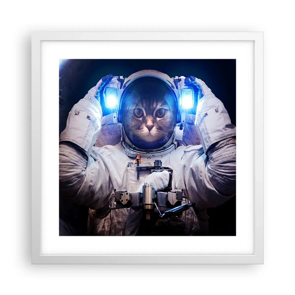 Pôster em moldura branca - Houston, temos um problema - 40x40 cm