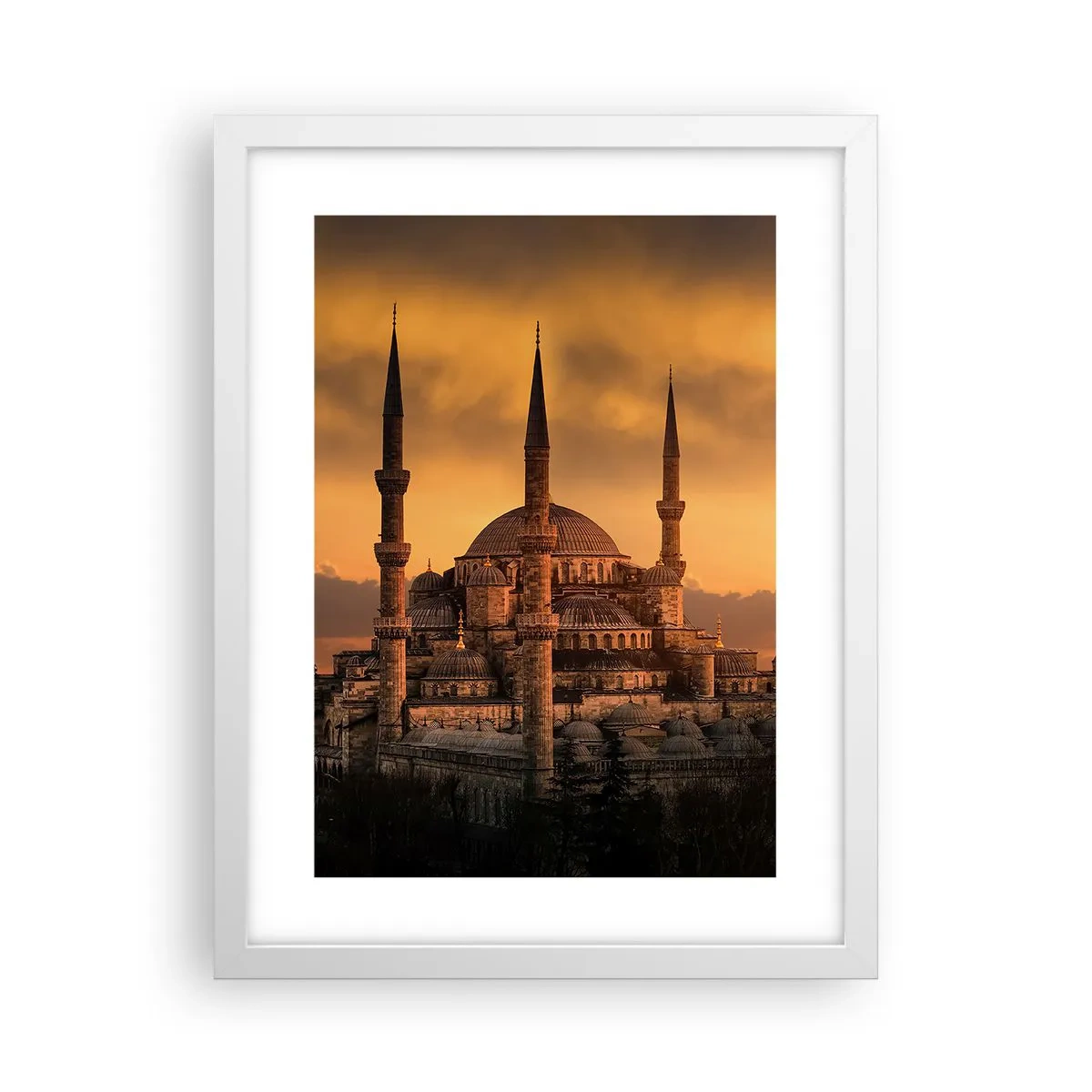 Pôster em moldura branca - Deus é grande - 30x40 cm