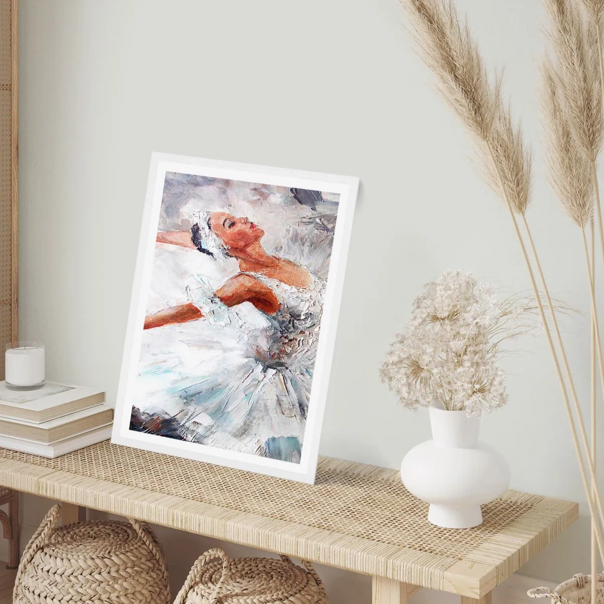 Pôster em moldura branca - Delicado e leve como tule - 40x50 cm