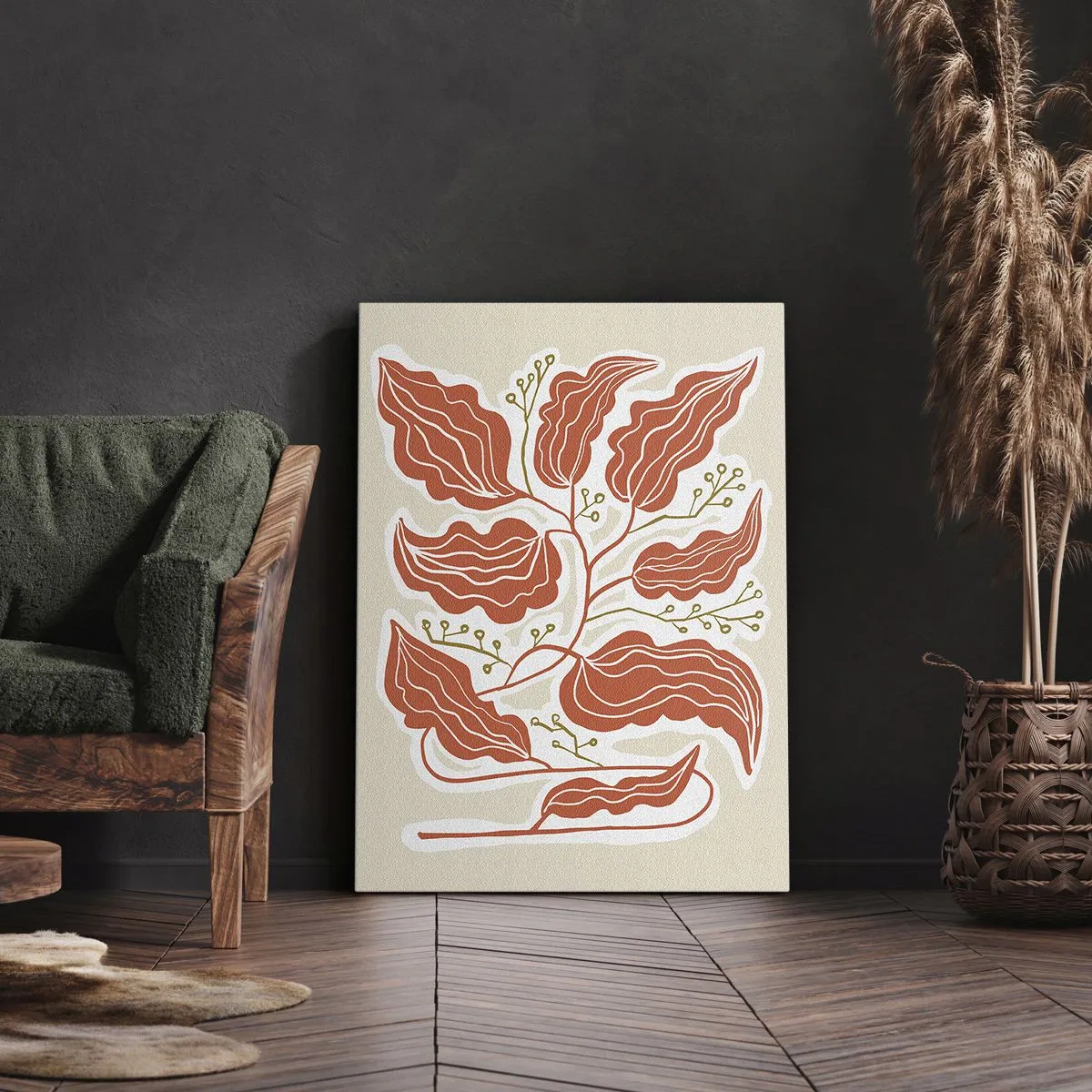 Quadro em tela - Folclórico e coral - 70x100 cm