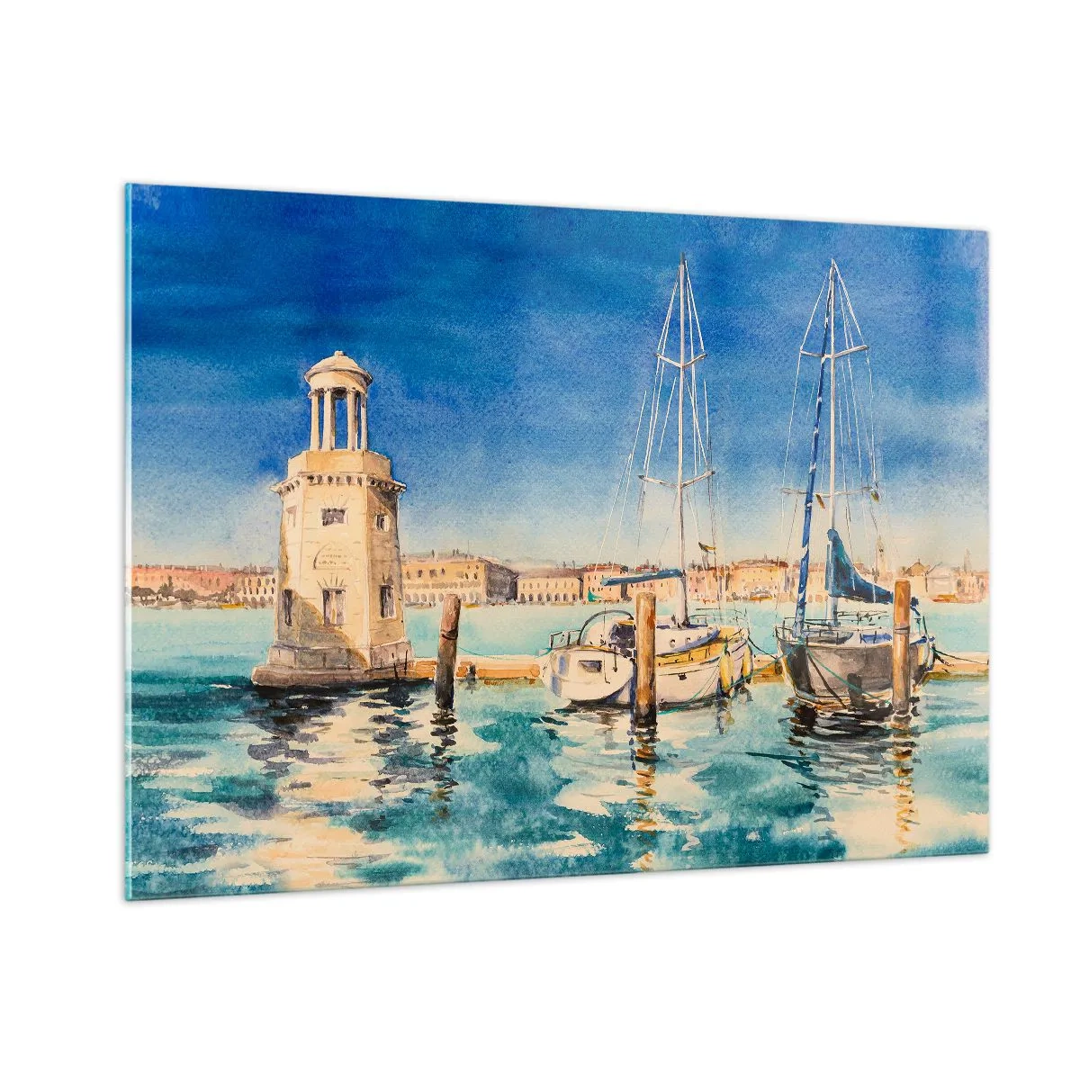 Quadro em vidro - Lagoa ensolarada - 100x70 cm