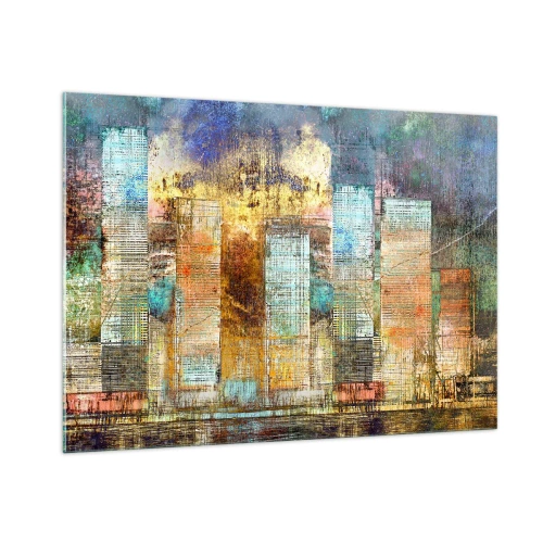 Quadro em vidro - Uma metrópole ensolarada - 100x70 cm