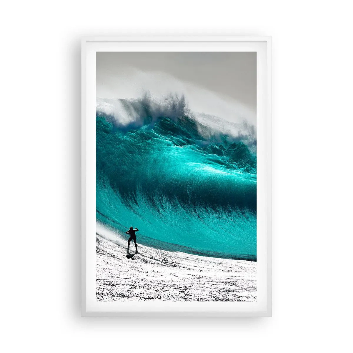 Pôster em moldura branca - Desafio aceite - 61x91 cm