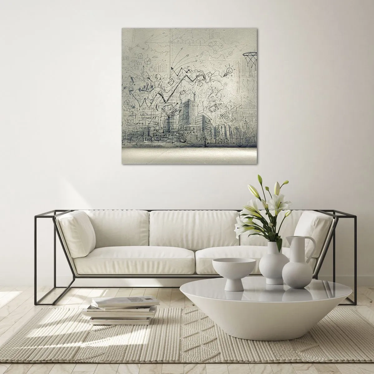 Quadro em vidro - Minha vida maravilhosa na cidade - 40x40 cm