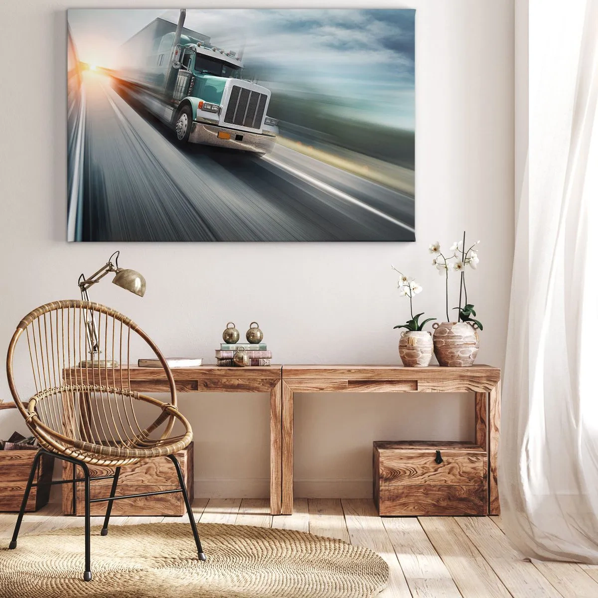 Quadro em tela - Gigante americano com pressa - 120x80 cm